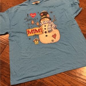 Gildan Blue Snowman Mimi T-Shirt